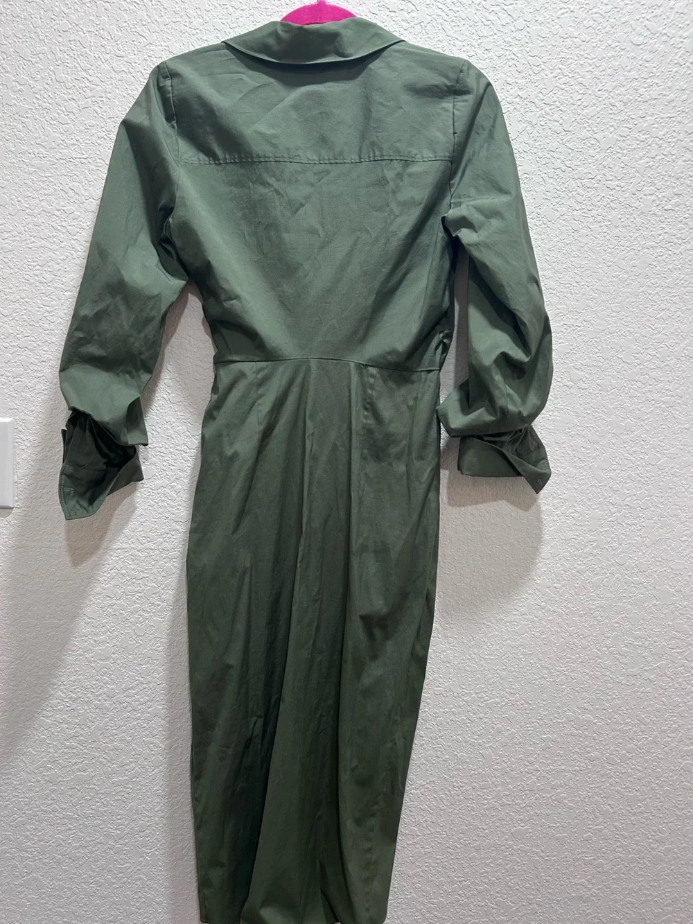 Veronica beard size 6 Olive Green Wrap Shirt Dress with Ring Detail